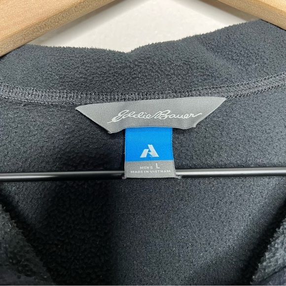 Eddie Bauer Men Cloud Layer Pro 1/4-Zip Pullover Sweater Large Black Zip Pocket - Picture 13 of 13